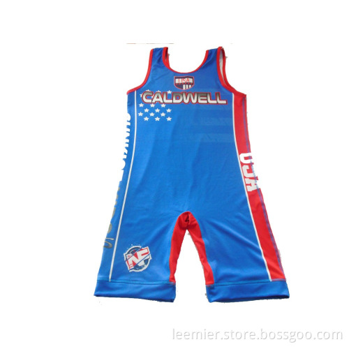 cheap full sublimation printing wrestling singlet oem